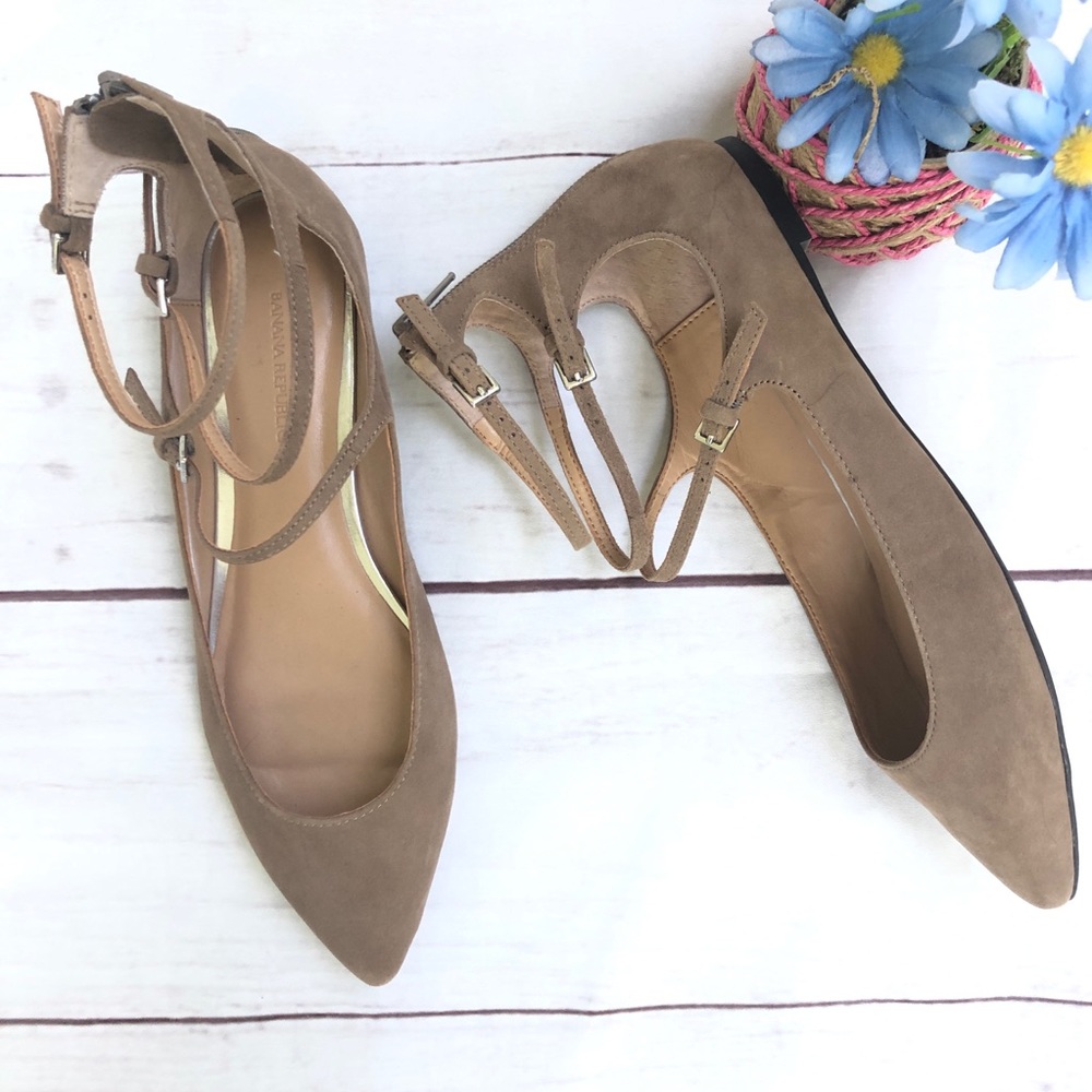Banana Republic Tan Suede Ankle Strap